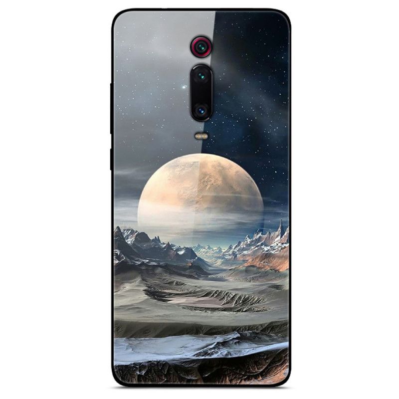 Etui Xiaomi Mi 9T / Mi 9T Pro Hartowane Szkło Z Księżycem Kosmicznym Etui Ochronne