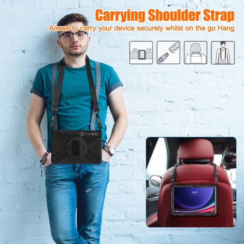 Etui Do Samsung Galaxy Tab S10 Plus Wytrzymała Podstawka I Pasek Na Ramię