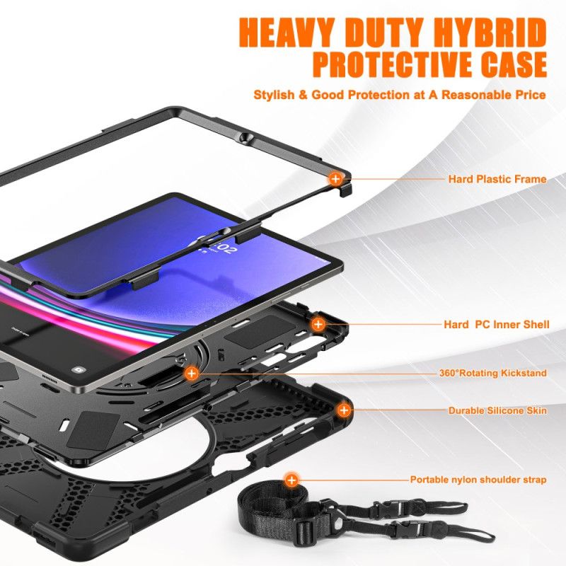Etui Do Samsung Galaxy Tab S10 Plus Wytrzymała Podstawka I Pasek Na Ramię