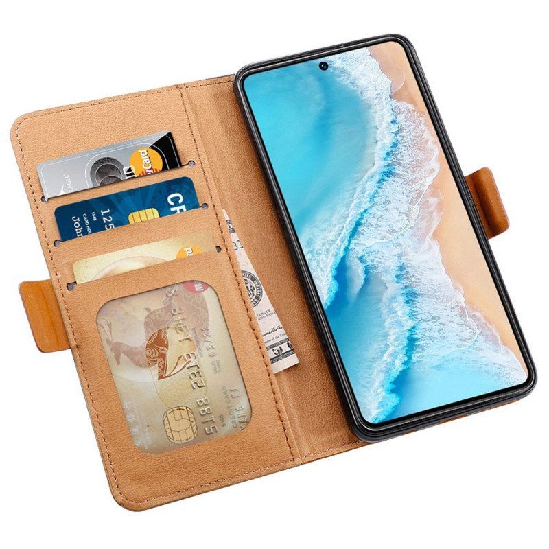 Etui Folio do Vivo X80 Pro Efekt Tkaniny I Skóry