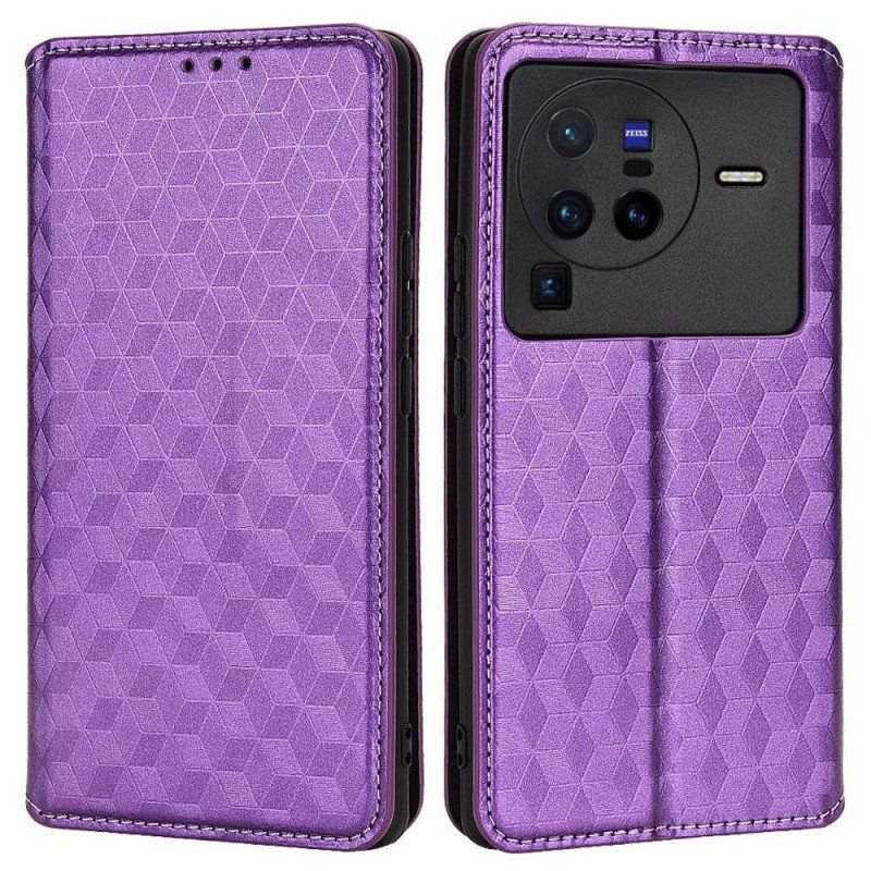 Etui Na Telefon do Vivo X80 Pro Etui Folio Kostki 3d