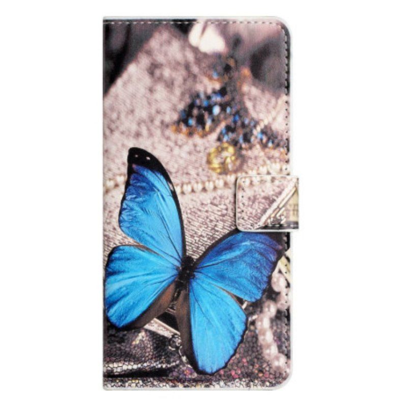 Etui Folio do OnePlus 10T 5G Niebieski Motyl