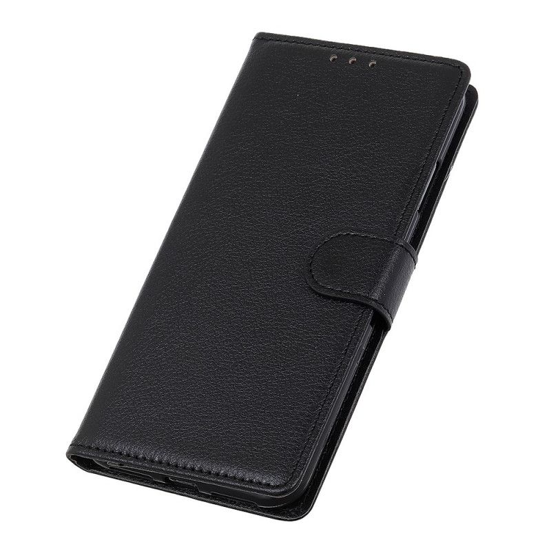 Etui Folio Samsung Galaxy A31 Biały Czarny Tradycyjna Imitacja Skóry Etui Ochronne