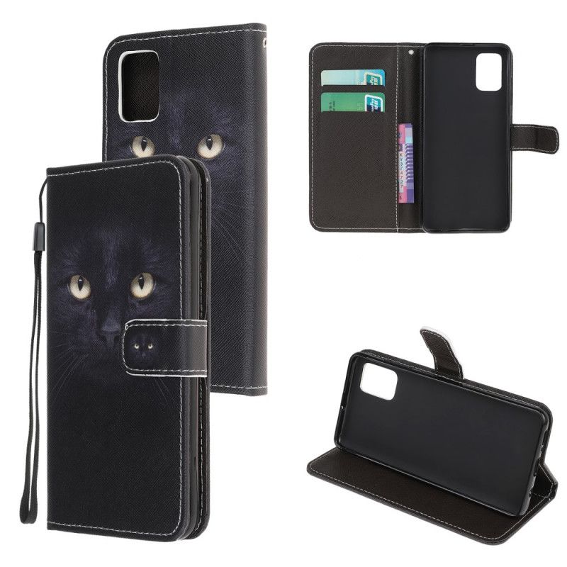 Etui Folio Samsung Galaxy A31 Czarne Oczy Kota Ze Stringami Etui Ochronne