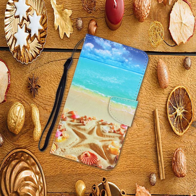 Etui Folio Samsung Galaxy A31 Plaża Z Paskiem
