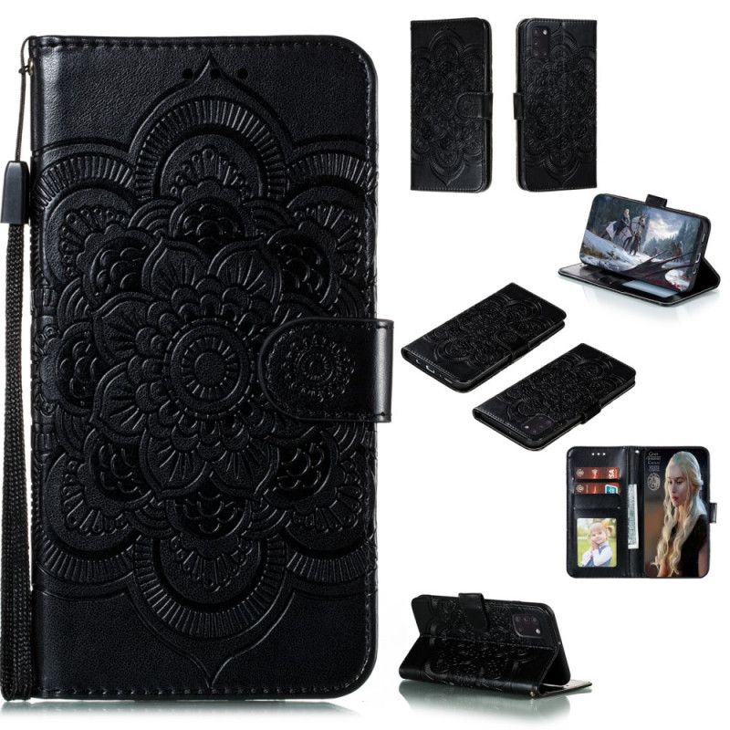 Etui Folio Samsung Galaxy A31 Szary Czarny Cała Mandala Etui Ochronne