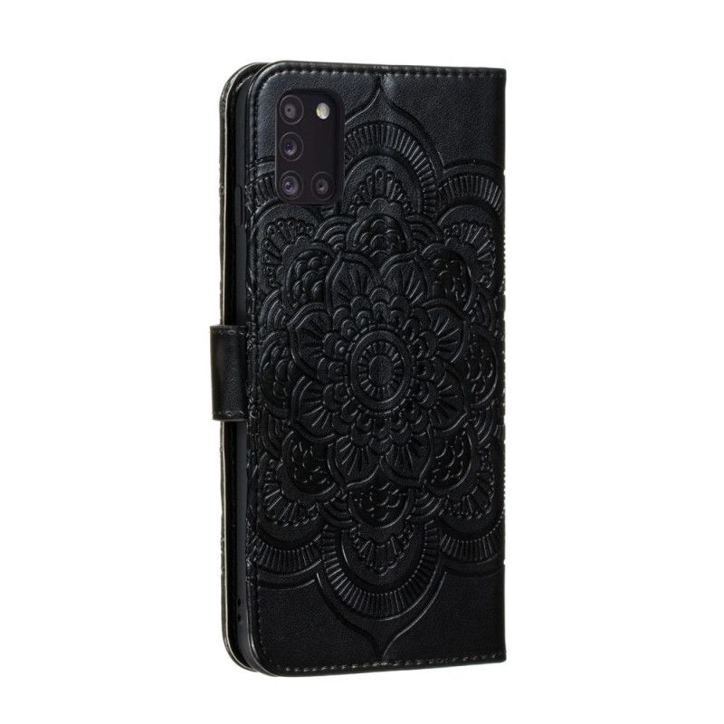 Etui Folio Samsung Galaxy A31 Szary Czarny Cała Mandala Etui Ochronne