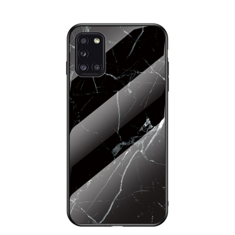 Etui Samsung Galaxy A31 Biały Czarny Szkło Hartowane W Kolorach Premium