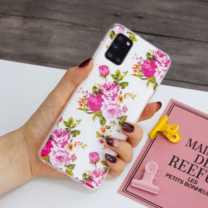 Futerały Samsung Galaxy A31 Etui na Telefon Fluorescencyjne Kwiaty Wolności