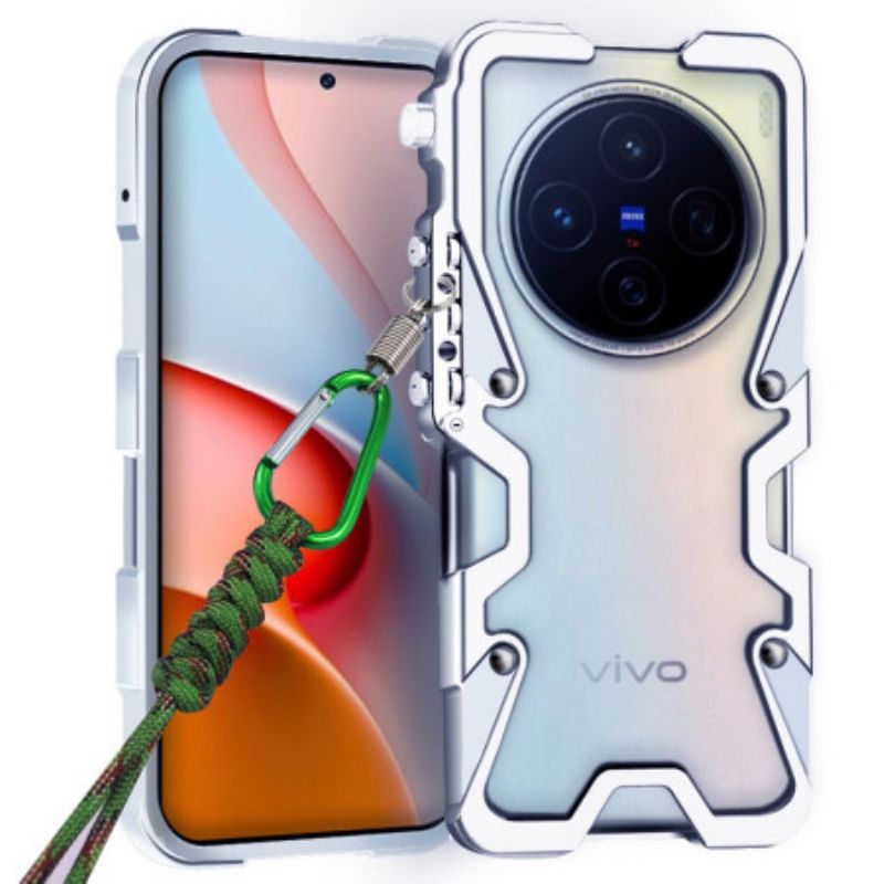 Futerały Vivo X200 Etui Na Telefon Aluminiowy Zderzak Z Paskiem