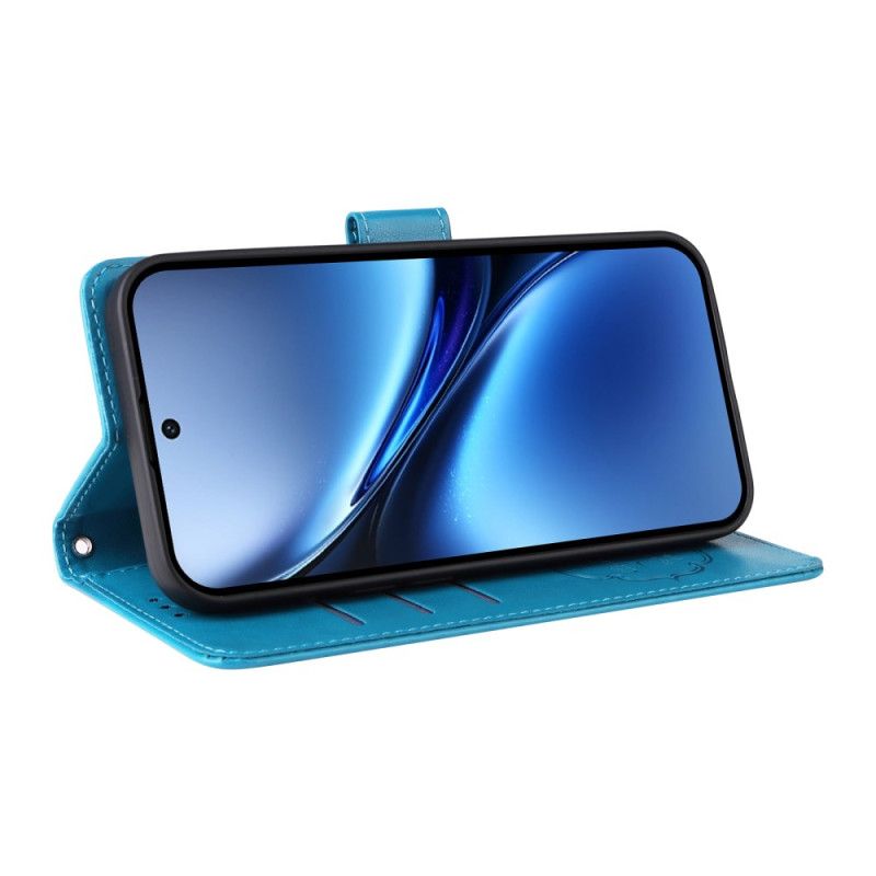 Skórzany Futerał Vivo X200 Etui Na Telefon Kwiatowy Wzór Motyla