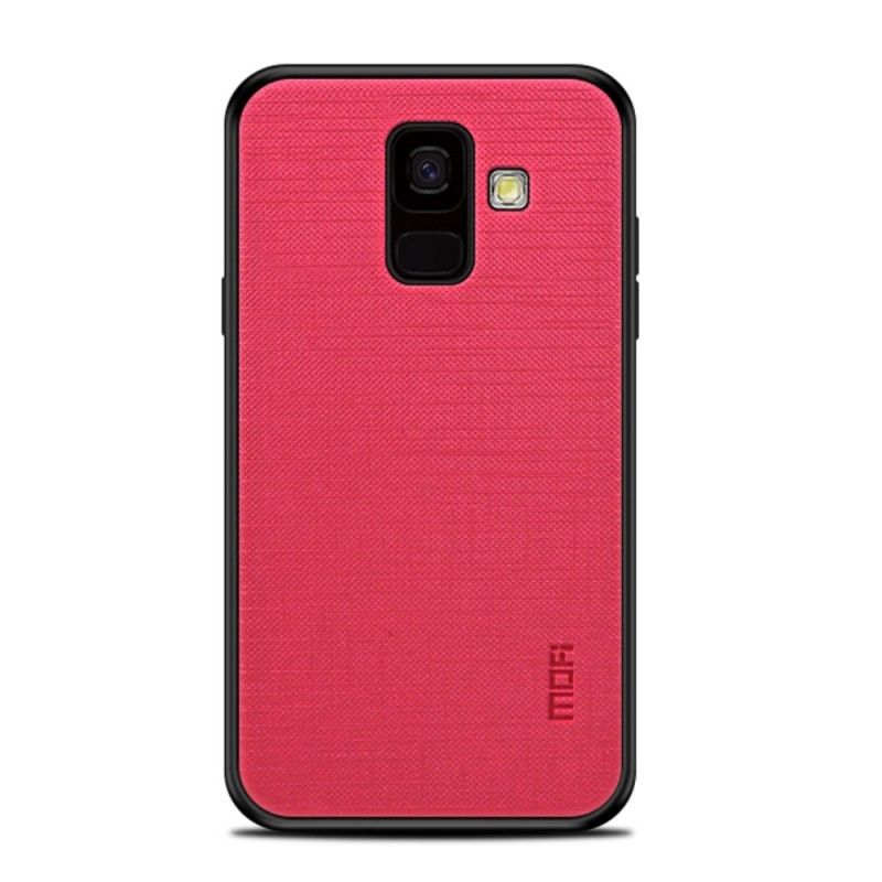 Etui Samsung Galaxy A6 Jasnoniebieski Czarny Pleciony Mofi