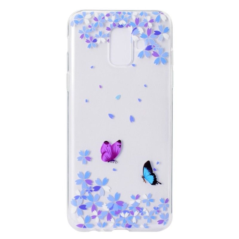 Etui Samsung Galaxy A6 Przezroczyste Motyle I Kwiaty