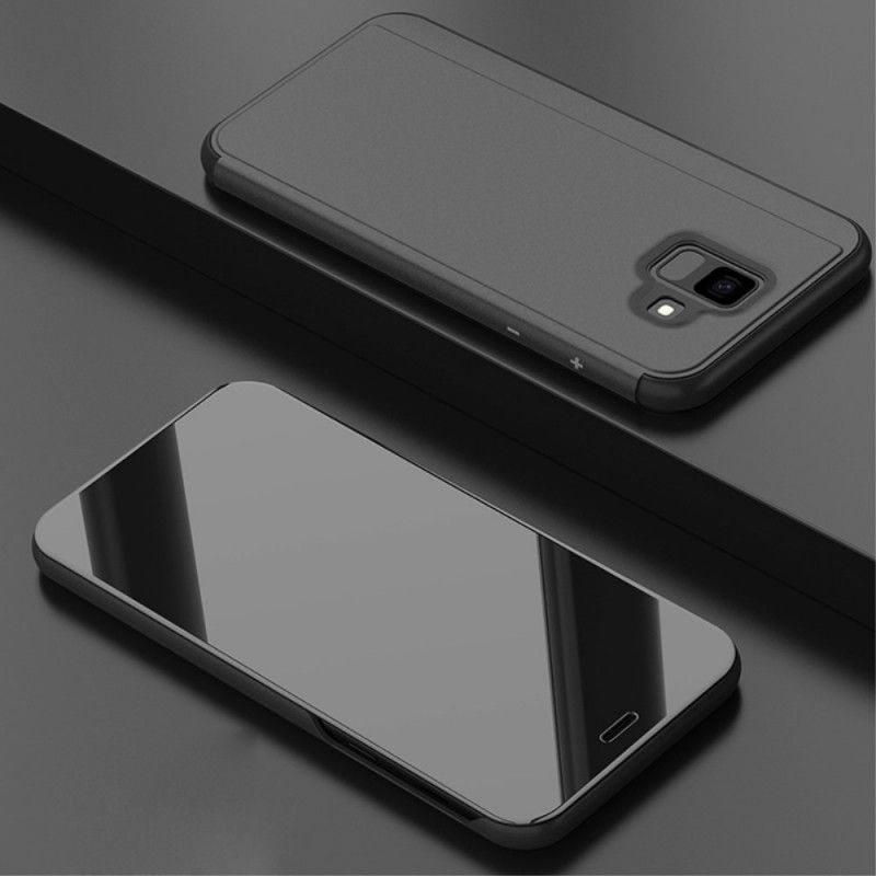 Zobacz Pokrywę Samsung Galaxy A6 Biały Czarny Lustro I Efekt Skóry
