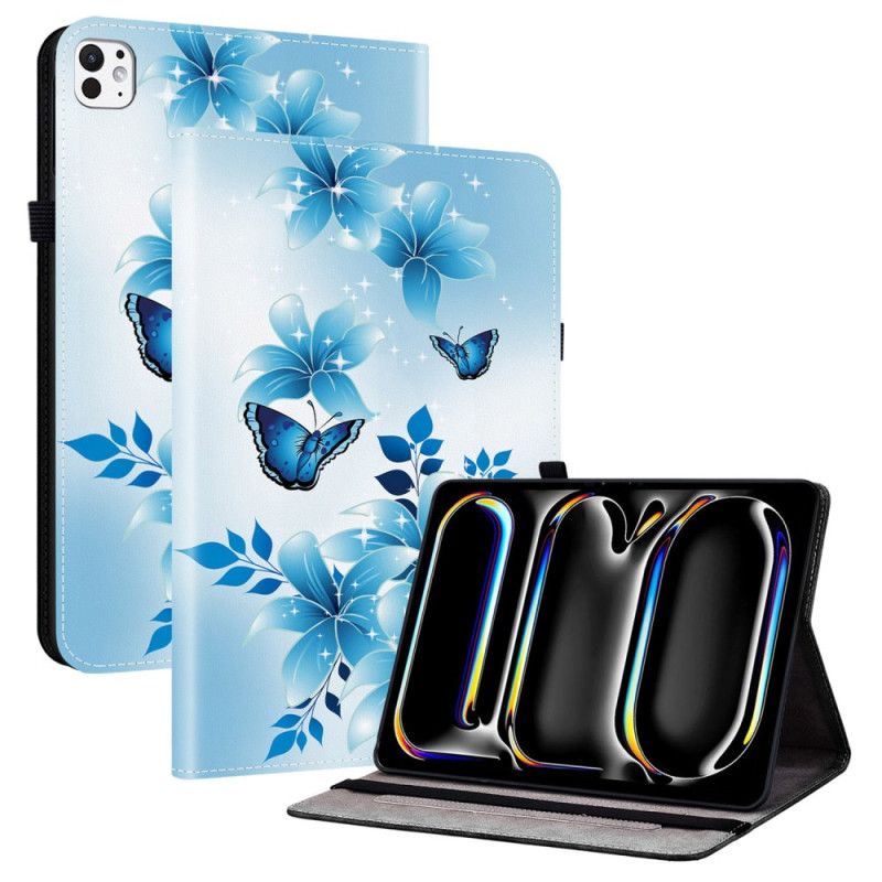 Case iPad Pro 13 (2025) Handyhülle Blaue Schmetterlinge