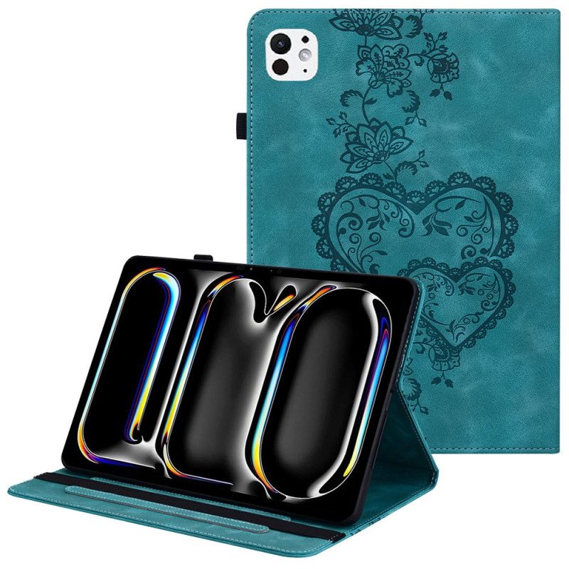 Etui Do iPad Pro 13 (2025) Efekt Zamszu W Kształcie Serca