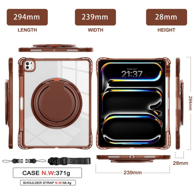 Futerały iPad Pro 13 (2025) Etui Na Telefon Regulowany Stojak I Pasek Na Ramię