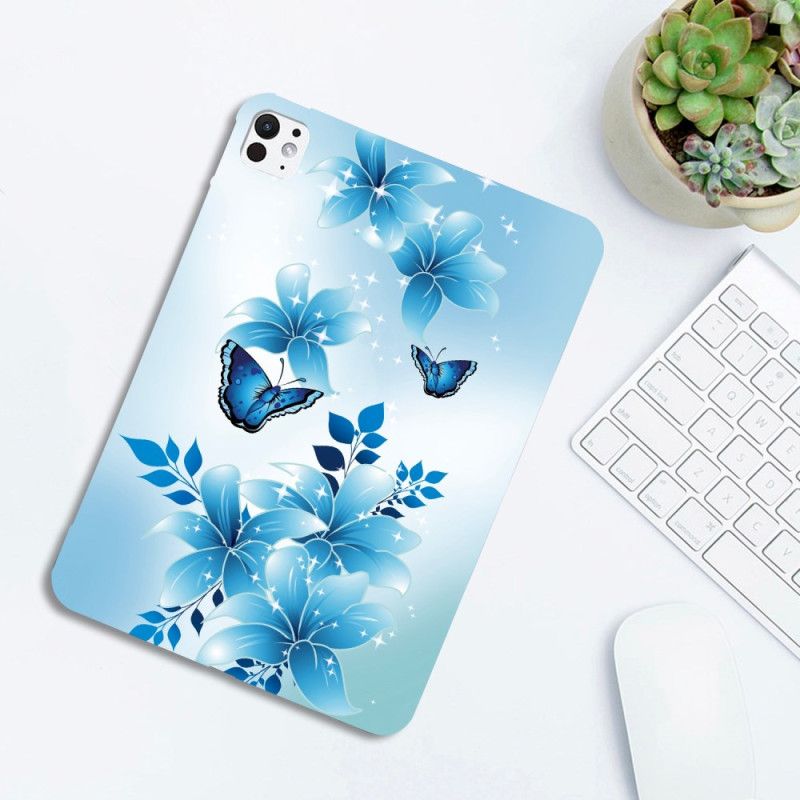 Hülle Für iPad Pro 13 (2025) Blaue Schmetterlinge