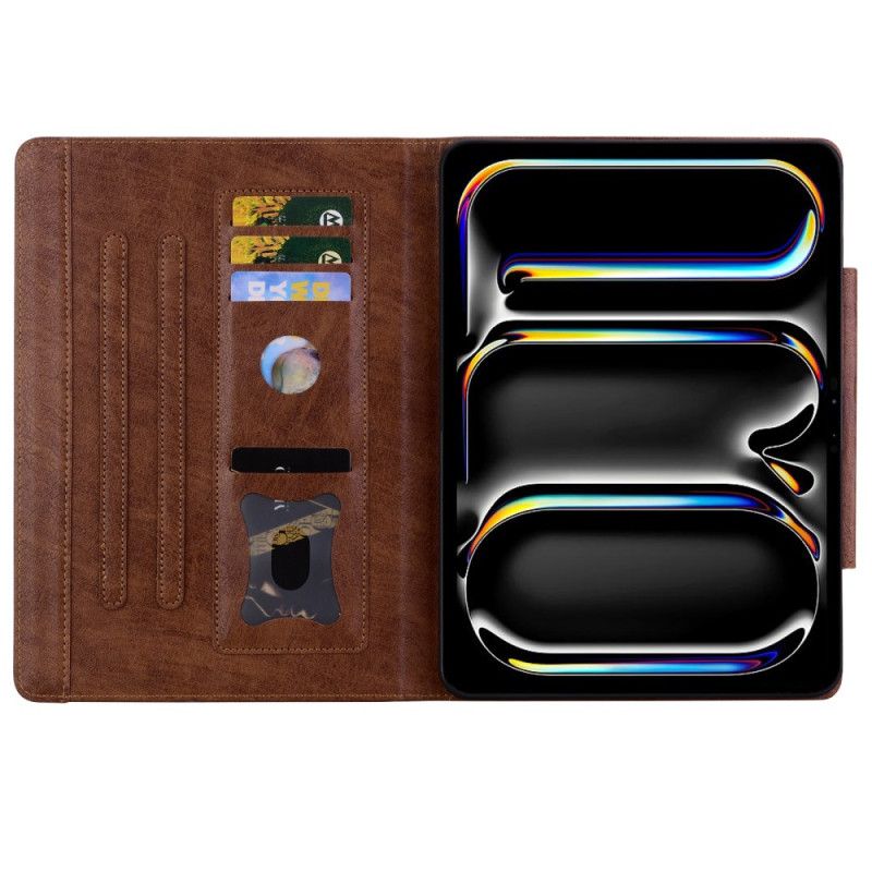 Lederhüllen iPad Pro 13 (2025) Magnetverschluss Mit Katzenmotiv