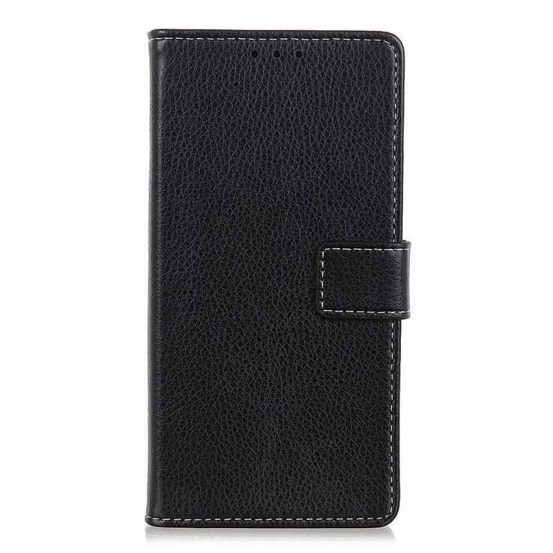 Etui Folio Huawei Y6p Czarny Widoczne Szwy Liczi Etui Ochronne