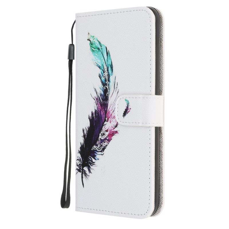 Etui Folio Huawei Y6p Piórko Ze Stringami Etui Ochronne