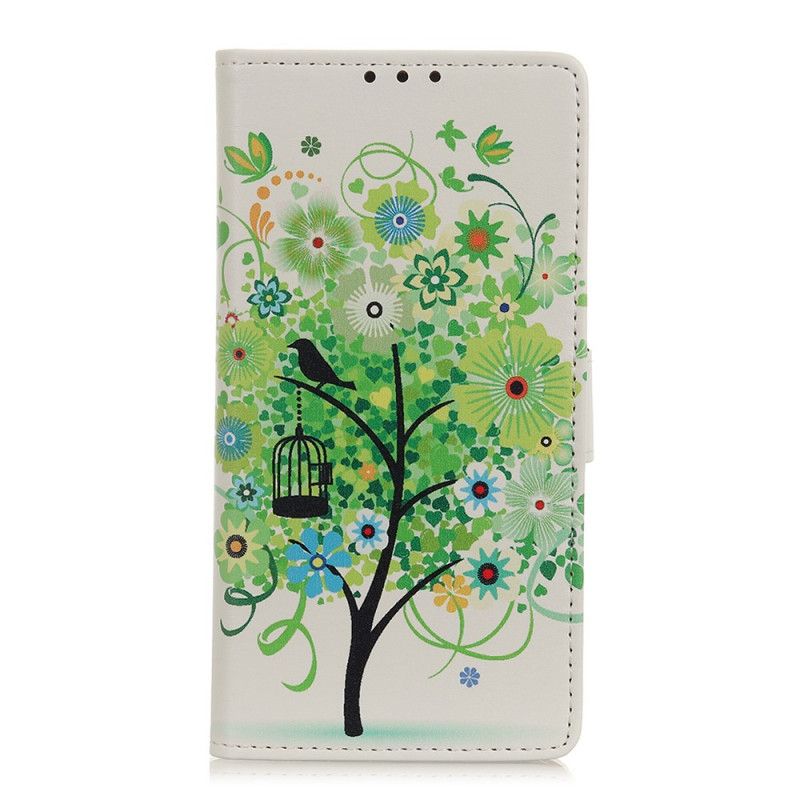 Etui Folio Huawei Y6p Zielony Kwitnące Drzewo Etui Ochronne
