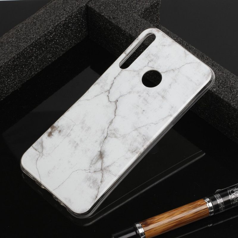 Etui Huawei Y6p Biały Czarny Marmurowa Deklinacja Etui Ochronne
