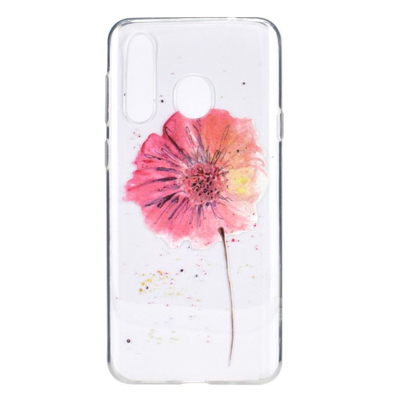 Etui Huawei Y6p Przezroczysty Mak Akwarela