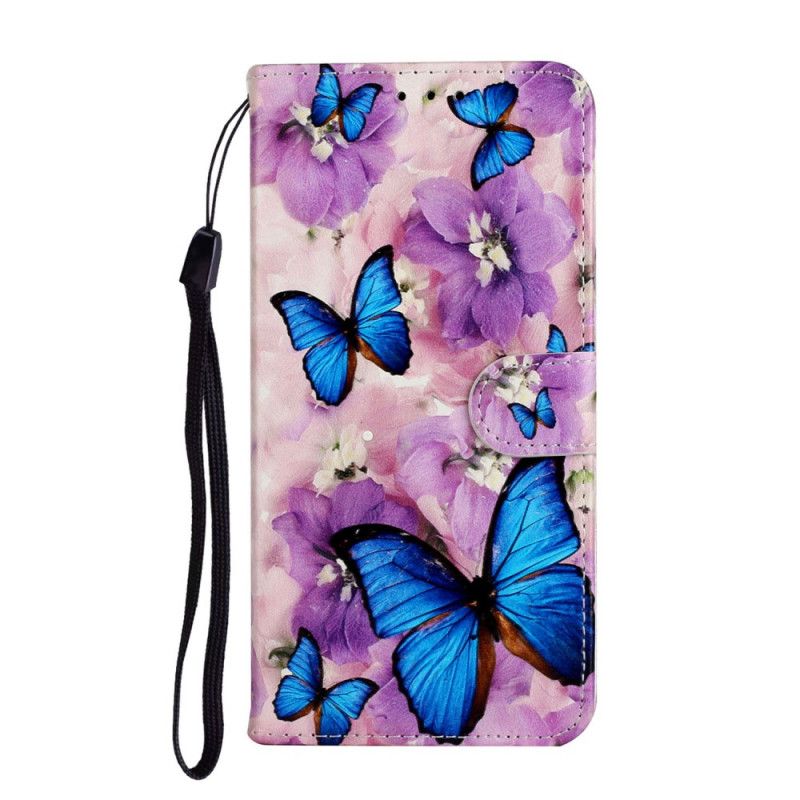 Obudowa Huawei Y6p Etui na Telefon Niebieskie Motyle W Kwiatach