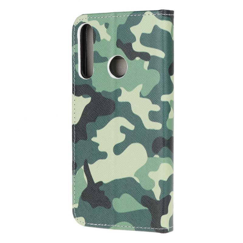 Skórzany Futerał Huawei Y6p Etui na Telefon Kamuflaż Wojskowy