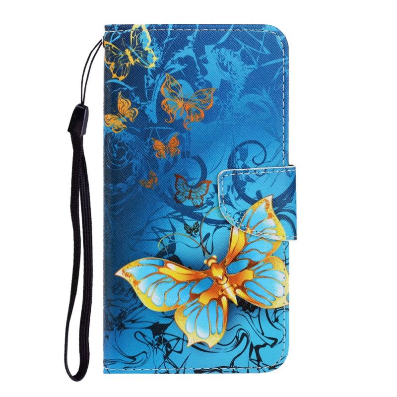 Etui Folio Samsung Galaxy Note 20 Granatowy Czarny Wersje Motylkowe Ze Stringami