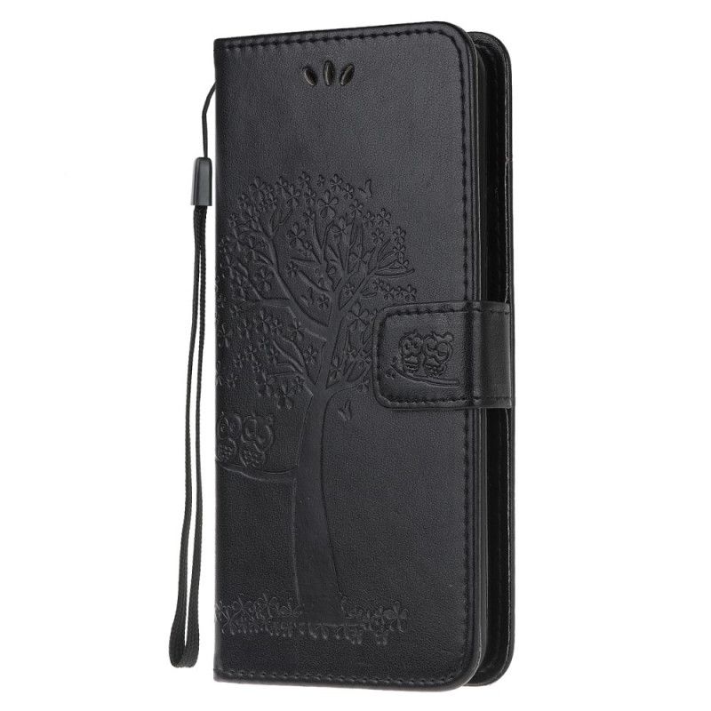 Etui Folio Samsung Galaxy Note 20 Szary Czarny Sowy Drzewne I Stringi Etui Ochronne