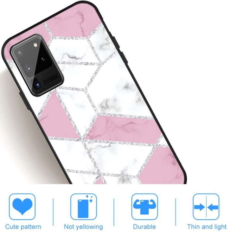 Etui Samsung Galaxy Note 20 Szary Czarny Stylizowany Marmur Etui Ochronne