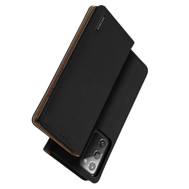 Flip Kotelot Samsung Galaxy Note 20 Czerwony Czarny Seria Życzeń Dux-Ducis