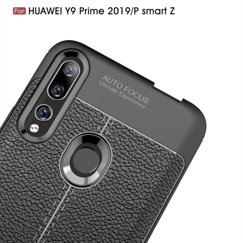 Futerały Huawei P Smart Z Czerwony Czarny Efekt Skóry Z Podwójną Linią Liczi