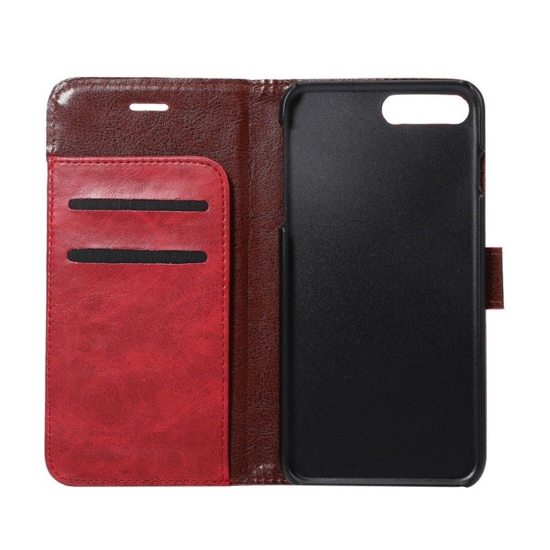 Etui Folio iPhone 7 Plus / 8 Plus Czerwony Czarny Efekt Skóry Retro Etui Ochronne