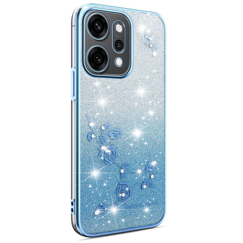 Etui Do Oppo Reno 14 Pro 5g Kwiaty I Kryształki Górskie