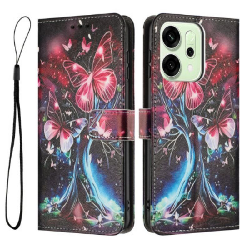 Etui Folio Do Oppo Reno 14 Pro 5g Drzewo Motyli