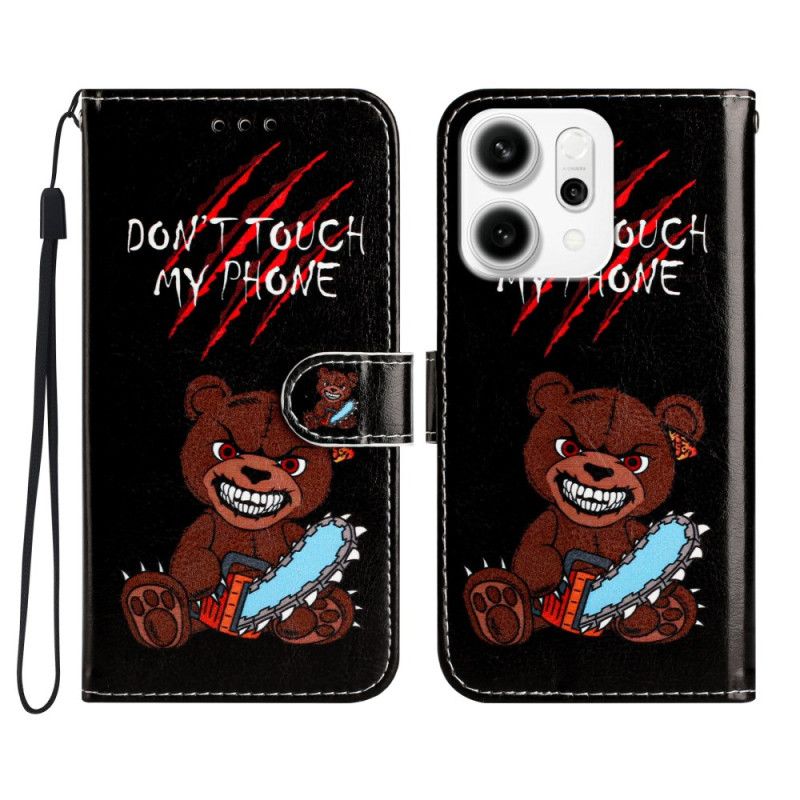 Etui Folio Oppo Reno 14 Pro 5g Nie Dotykaj Mojego Telefonu Miś