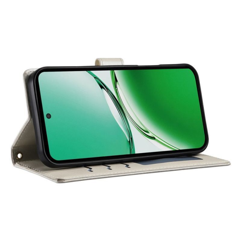 Etui Folio Oppo Reno 14 Pro 5g Pikowana Z Paskiem I Paskiem Na Ramię Etui Ochronne