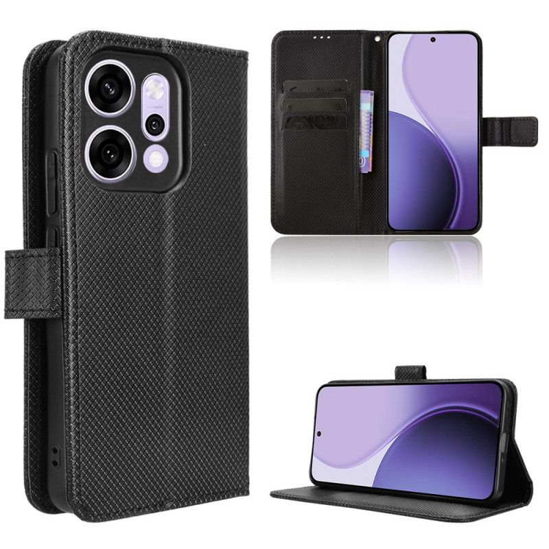 Etui Folio Oppo Reno 14 Pro 5g Tekstura Diamentowa Etui Ochronne