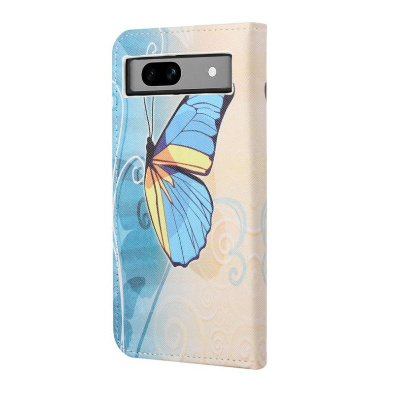 Obudowa Google Pixel 8a Etui Na Telefon Żółty I Niebieski Motyl