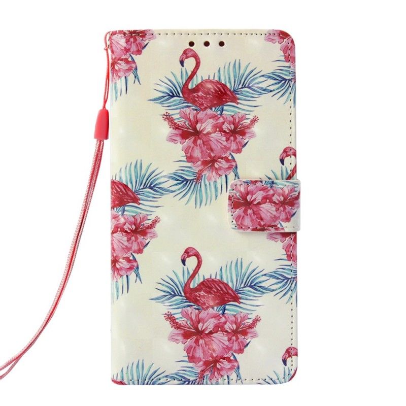 Etui Folio Samsung Galaxy S10e Biały Wiele Flamingów Etui Ochronne