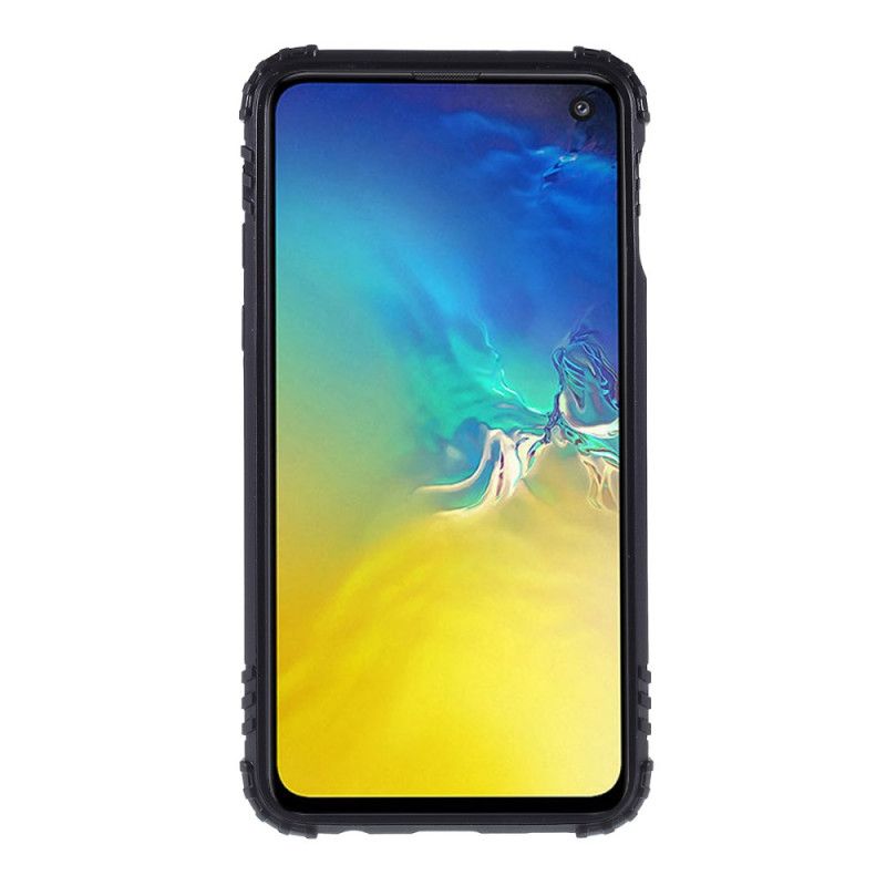 Etui Samsung Galaxy S10e Czerwony Czarny Pierścień I Włókno Węglowe Etui Ochronne