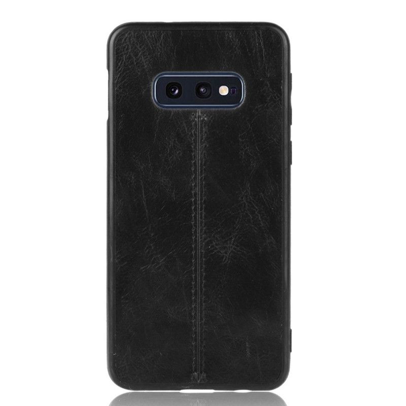 Futerały Samsung Galaxy S10e Czerwony Czarny Etui na Telefon Efekt Szytej Skóry