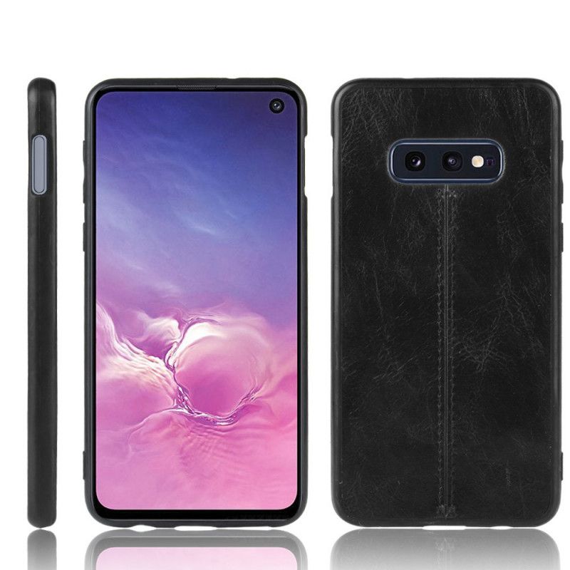 Futerały Samsung Galaxy S10e Czerwony Czarny Etui na Telefon Efekt Szytej Skóry