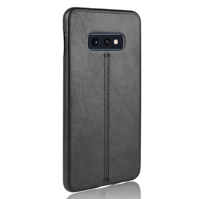 Futerały Samsung Galaxy S10e Czerwony Czarny Etui na Telefon Efekt Szytej Skóry