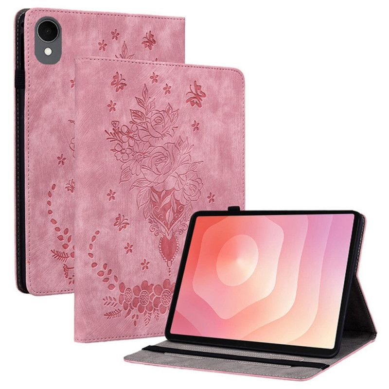 Case Samsung Galaxy Tab S11 Etui Na Telefon Kwiatowy Wzór Z Efektem Zamszu