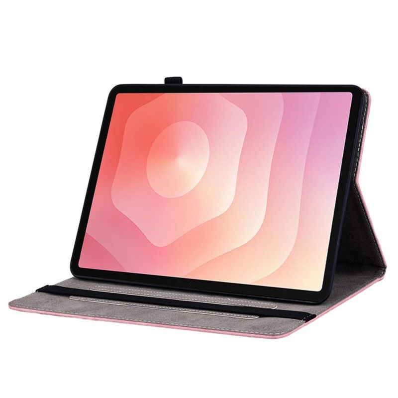 Case Samsung Galaxy Tab S11 Etui Na Telefon Kwiatowy Wzór Z Efektem Zamszu