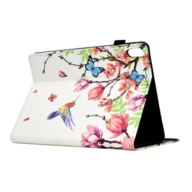 Etui Folio Do Samsung Galaxy Tab S11 Kolorowe Kwiaty I Ptaki